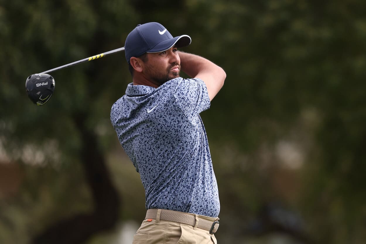 Jason Day hits a tee shot during the WM Phoenix Open.