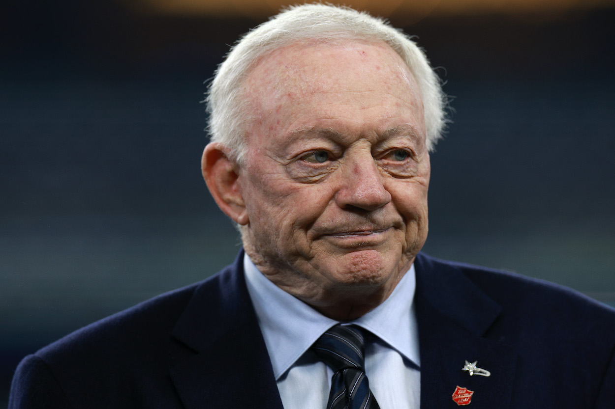 Jerry Jones looks on before a game.