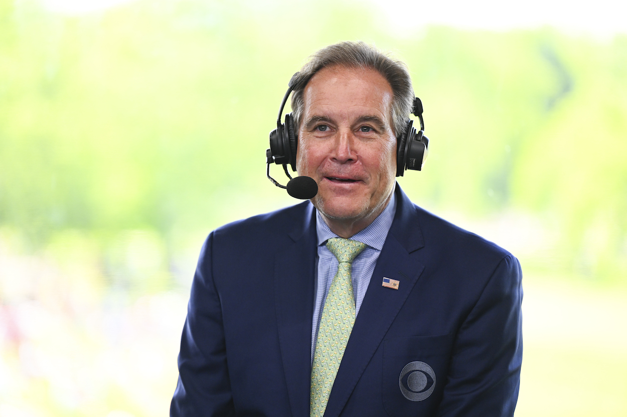 Jim Nantz in the booth during the Memorial Tournament.