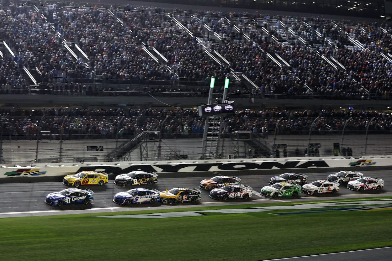 Joey Logano and Ricky Stenhouse Jr. at 2023 Daytona 500 race