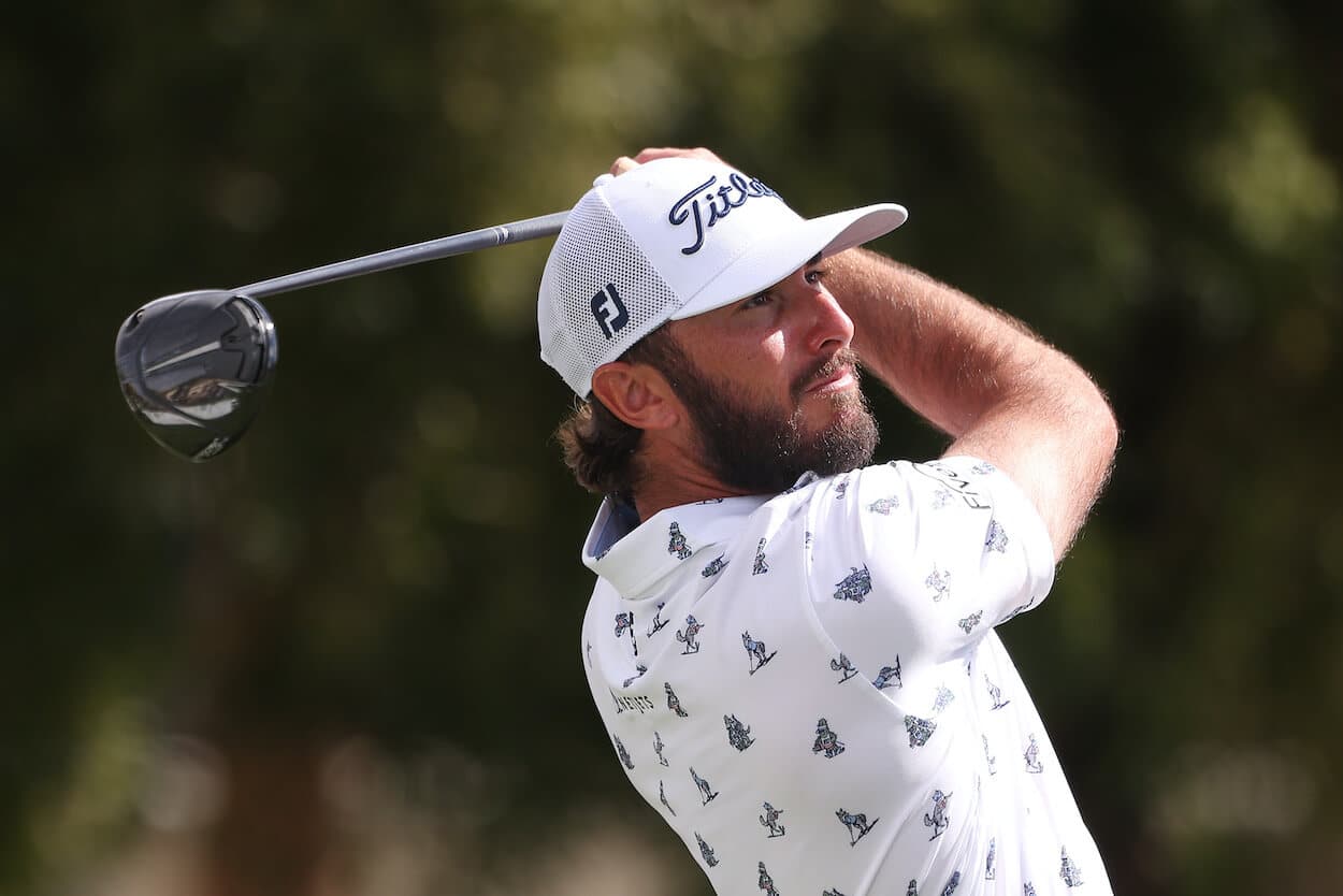 Max Homa hits a drive during the WM Phoenix Open.