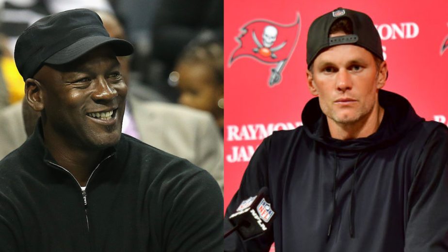 Michael Jordan (L) and Tom Brady (R).