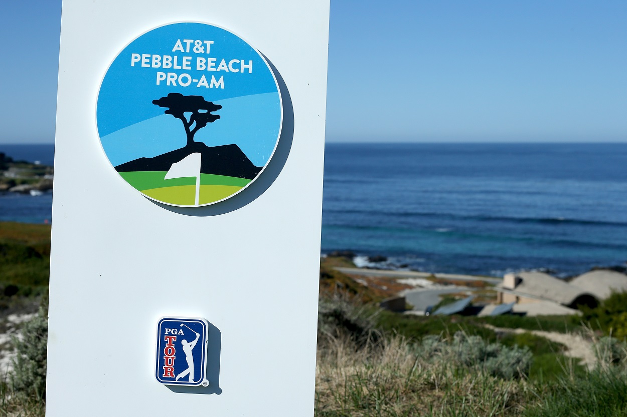 Signage at the PGA Tour AT&T Pebble Beach Pro-Am