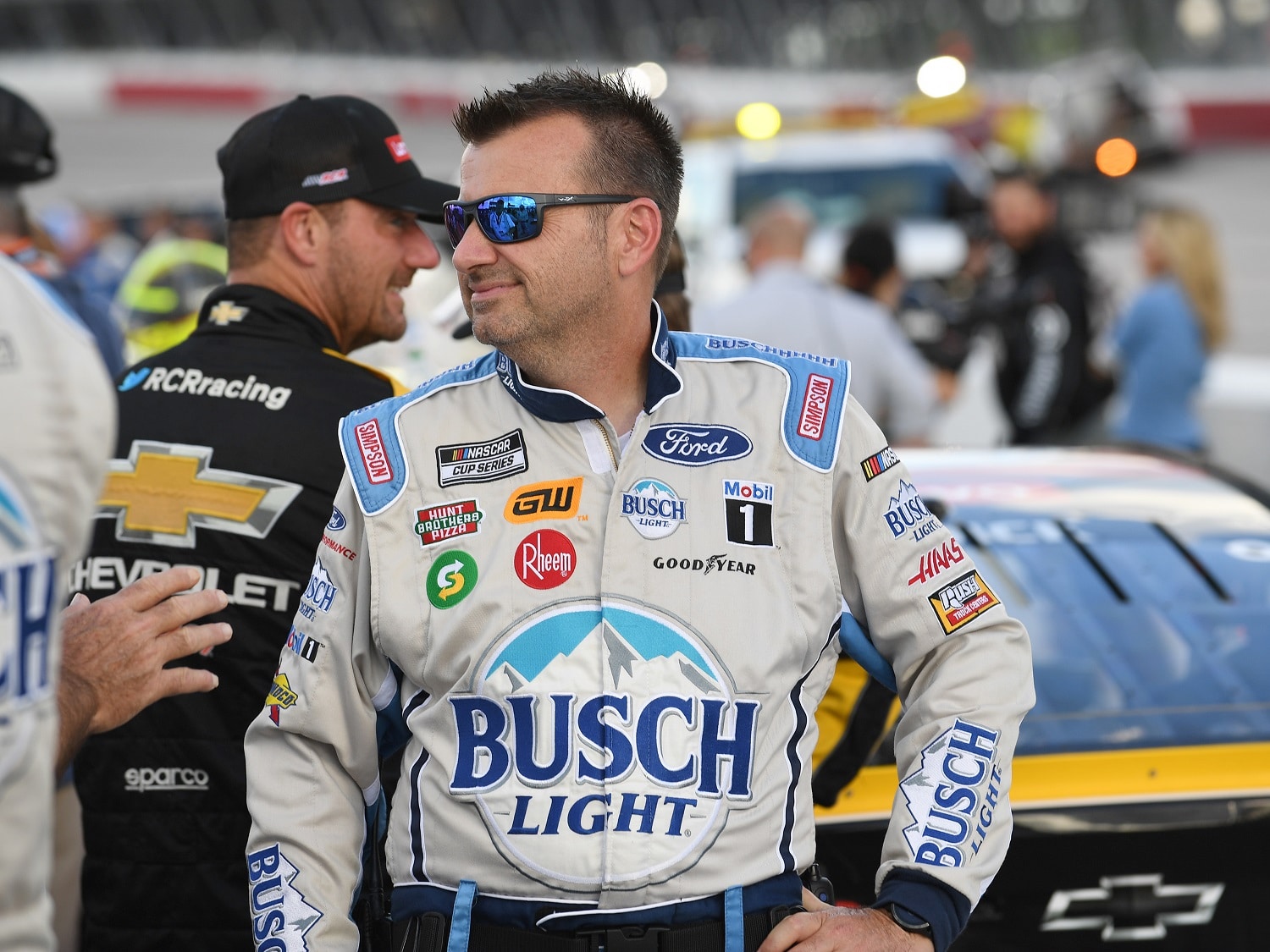 Rodney Childers, crew chief for Kevin Harvick, looks on during the running of NASCAR Cup Series Cook Out Southern 500 on Sept. 4, 2022, at Darlington Raceway.