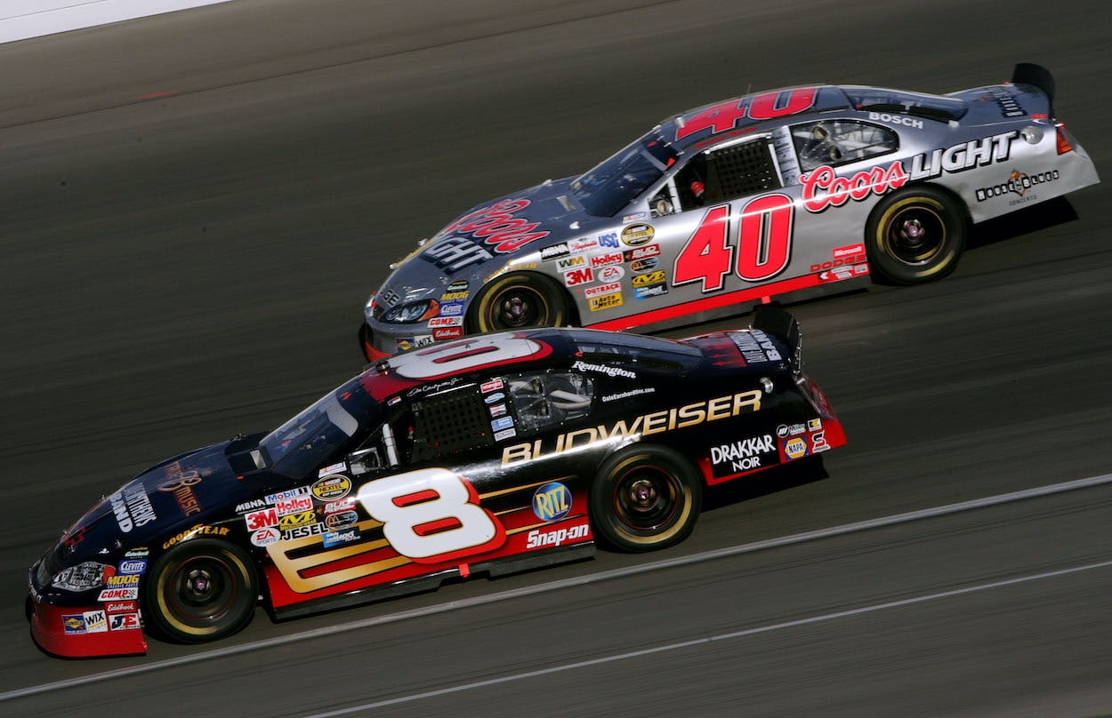 Sterling Marlin and Dale Earnhardt Jr. race