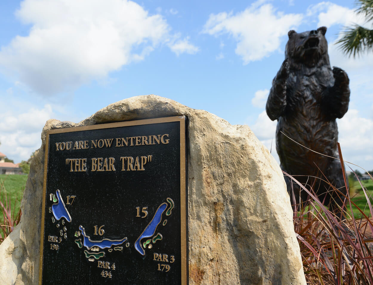 "The Bear Trap" is a treacherous three-hole stretch.