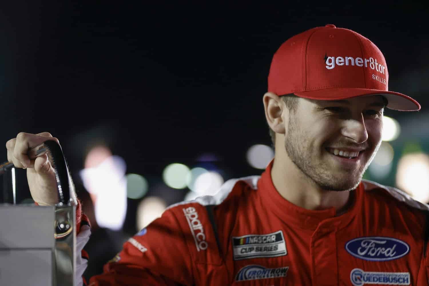 Todd Gilliland looks on during qualifying for the pole at Daytona International Speedway on Feb. 15, 2023. | Sean Gardner/Getty Images
