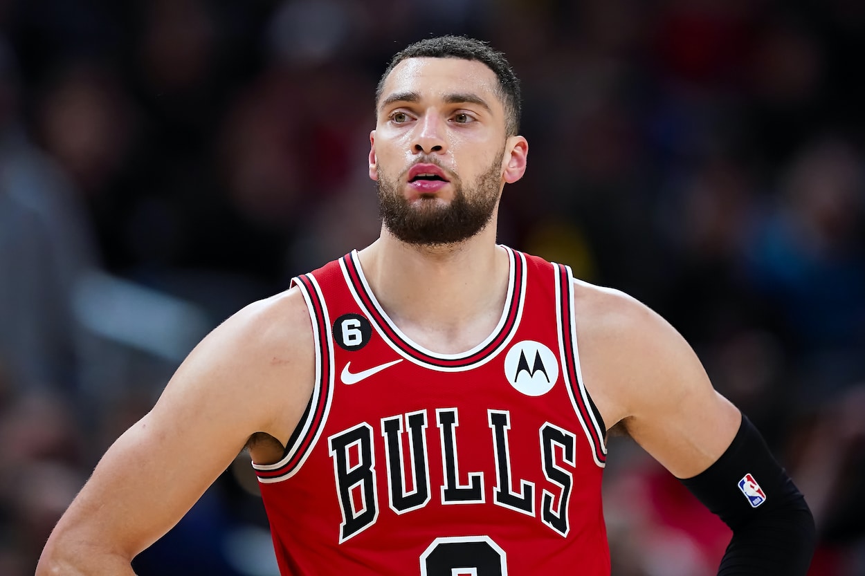 Zach LaVine looks on against the Pacers.