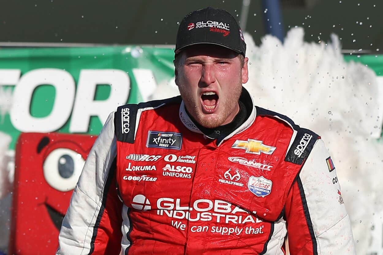 Austin Hill after winning the 2023 NASCAR Xfinity Series Alsco Uniforms 300 at Las Vegas Motor Speedway