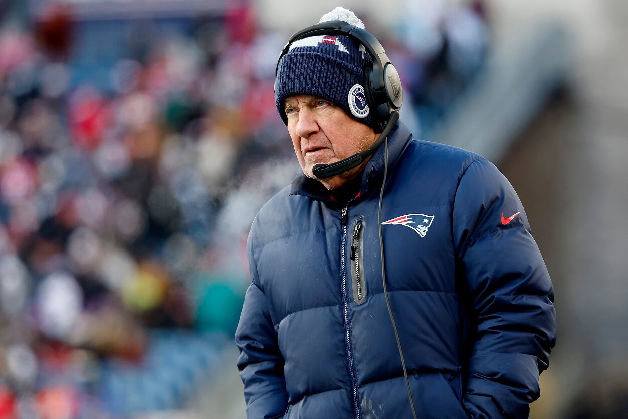 Bill Belichick during a Patriots-Bengals matchup in December 2022