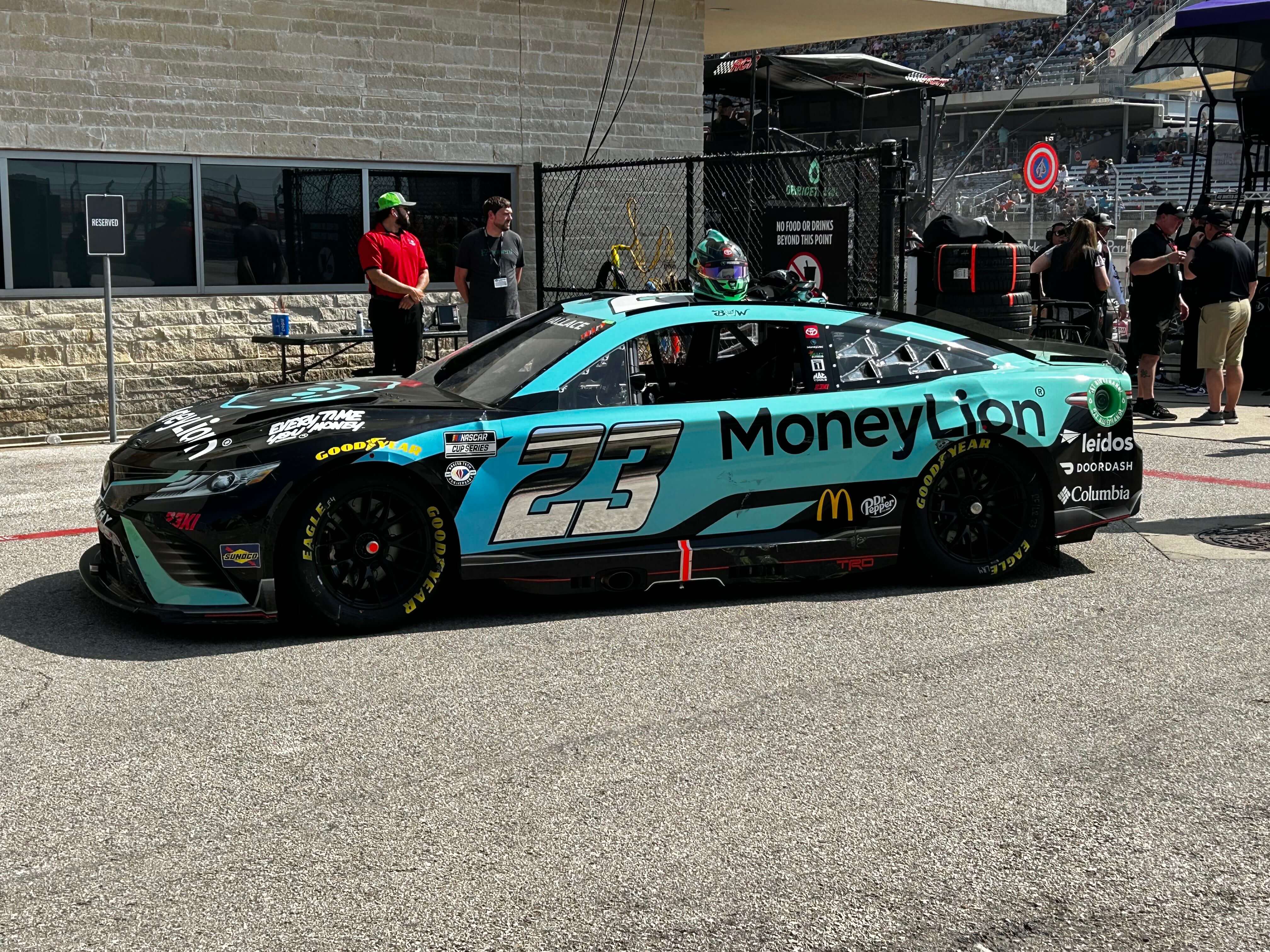 Bubba Wallace car parked at COTA.