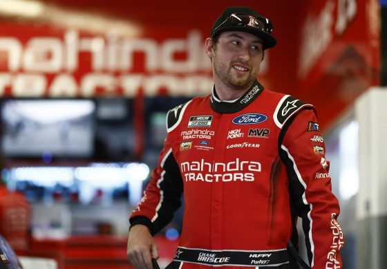 Chase Briscoe waits in the garage area during practice for the 65th annual Daytona 500. on Feb. 17, 2023.