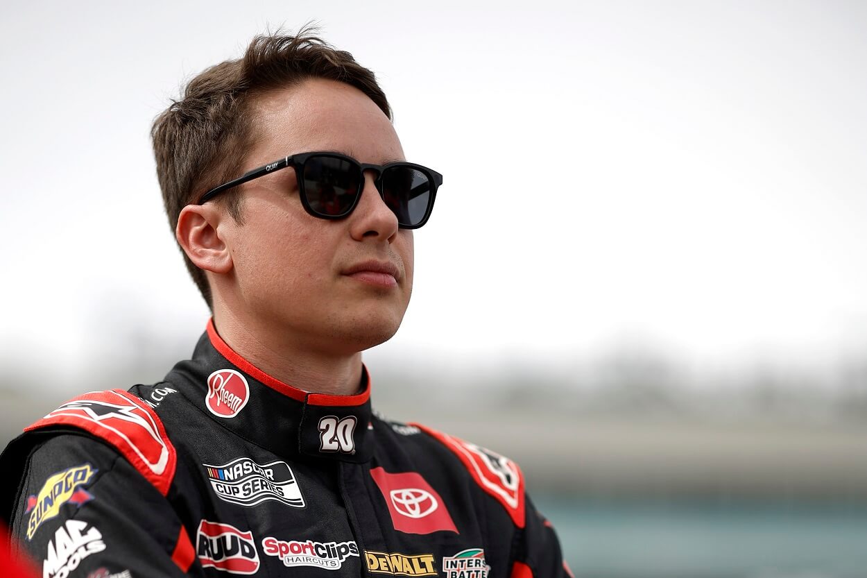 Christopher Bell during qualifying for the 2023 NASCAR Cup Series United Rentals Work United 500