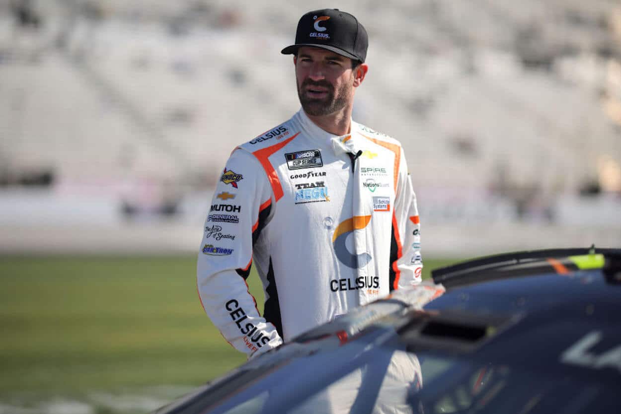 Corey LaJoie on the grid at Atlanta Motor Speedway.