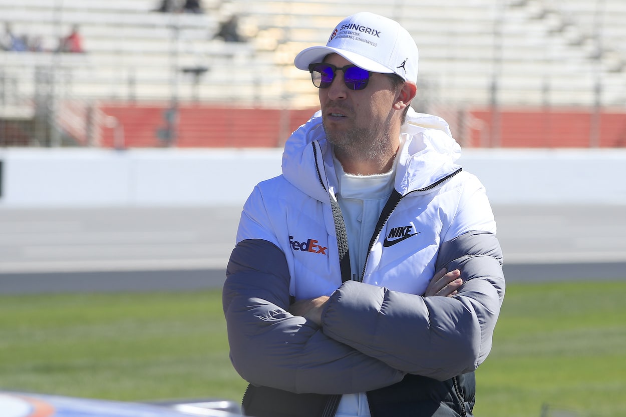 Denny Hamlin before qualifying.