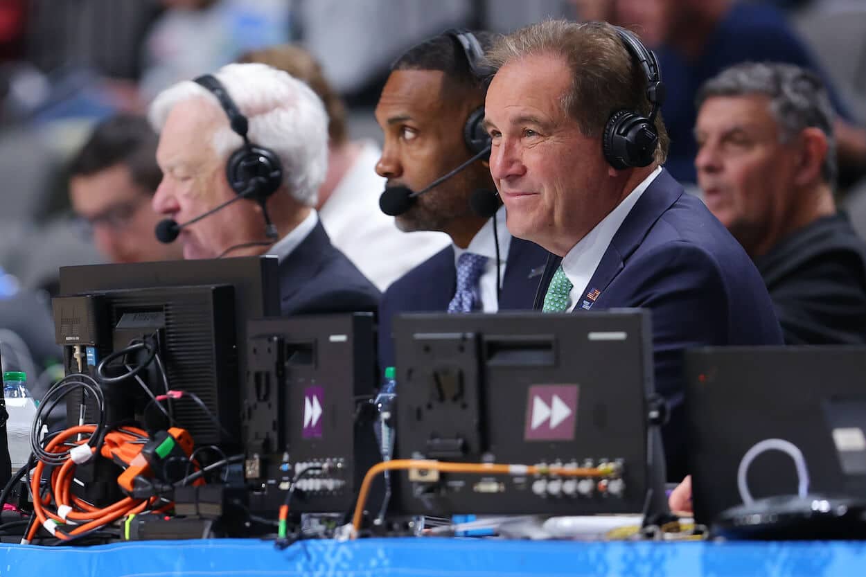 Jim Nantz looks on during the NCAA Tournament.