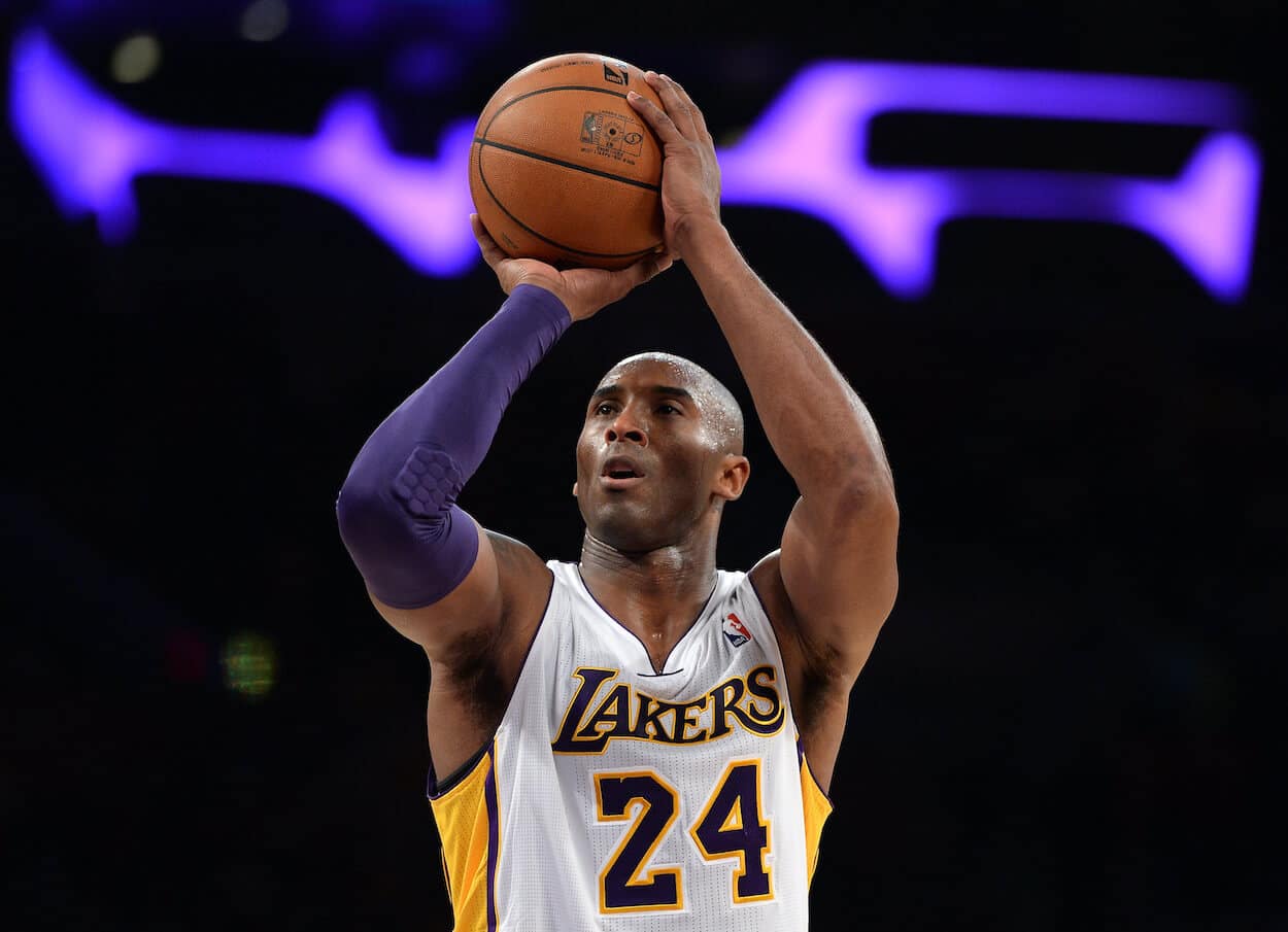 Kobe Bryant shoots a free-throw.