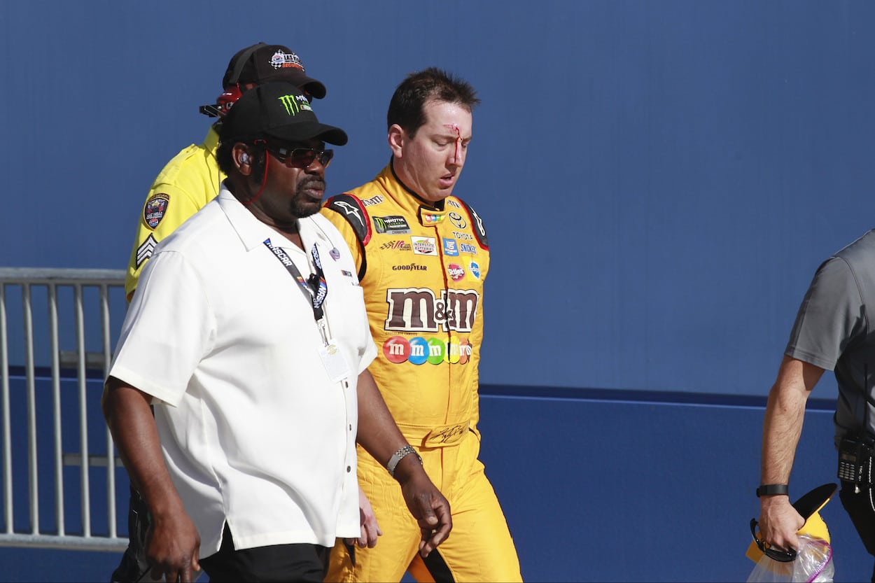 NASCAR Driver Kyle Busch with cut.