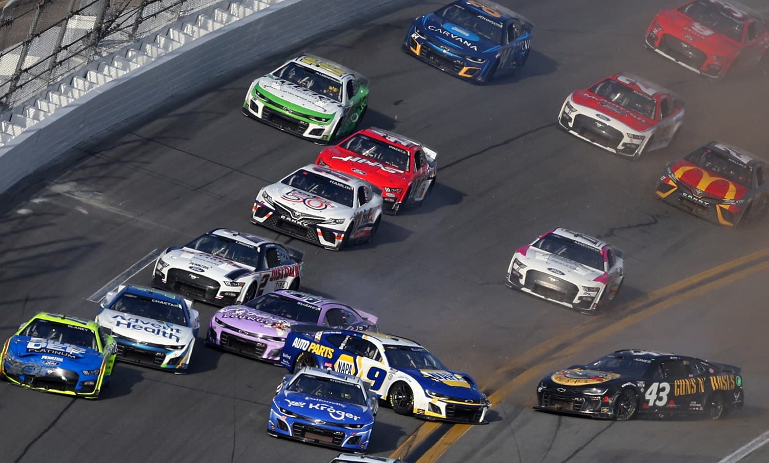 Action during the NASCAR Cup Series Daytona 500 on Feb. 19, 2023.