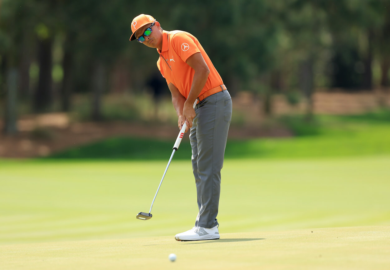 Rickie Fowler putts during the Players Championship.