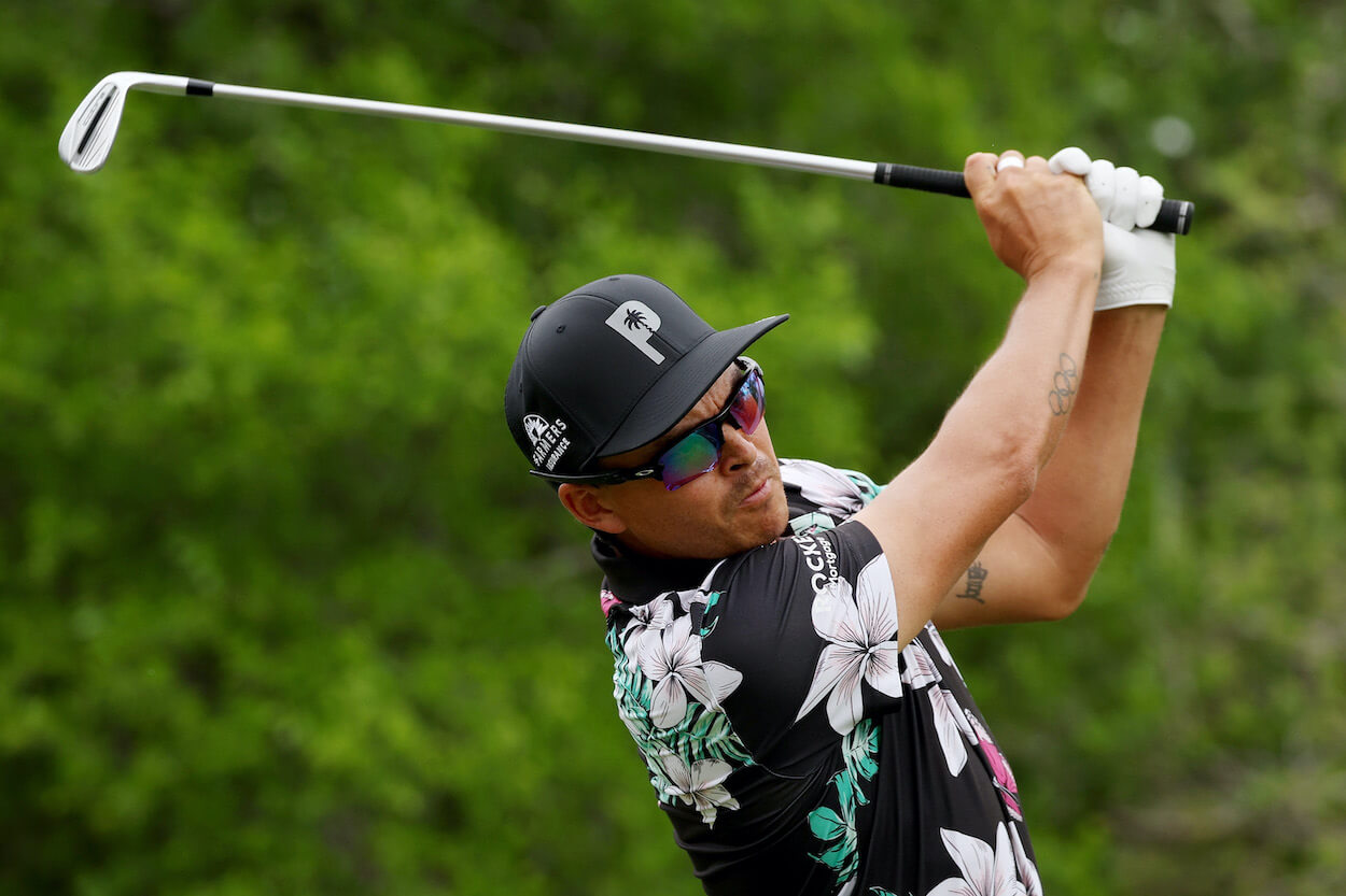 Rickie Fowler hits a tee shot during the WGC Match Play.