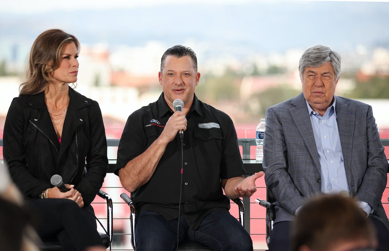 Tony Stewart talks with Jamie Little and Mike Joy.