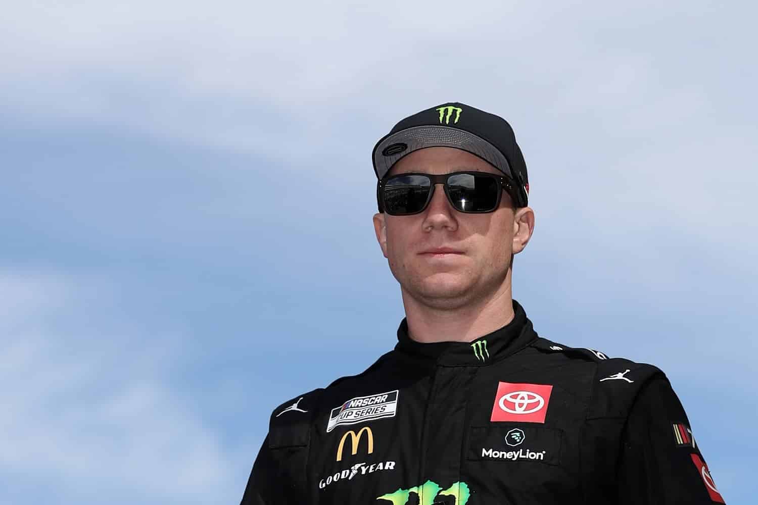 Tyler Reddick walks onstage during driver intros for the NASCAR Cup Series Pennzoil 400 at Las Vegas Motor Speedway on March 5, 2023.