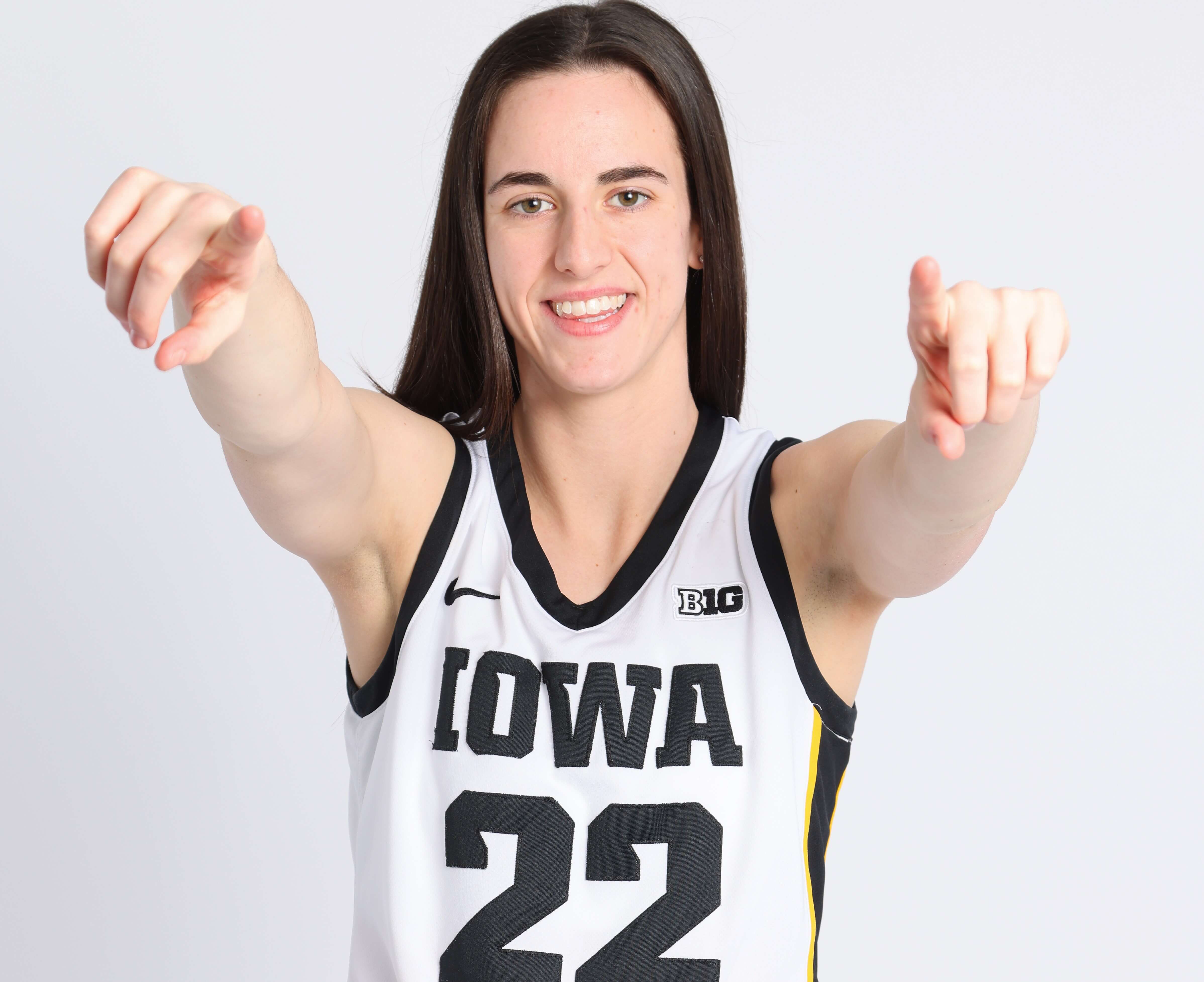 Caitlin Clark of the Iowa Hawkeyes poses for a portrait.