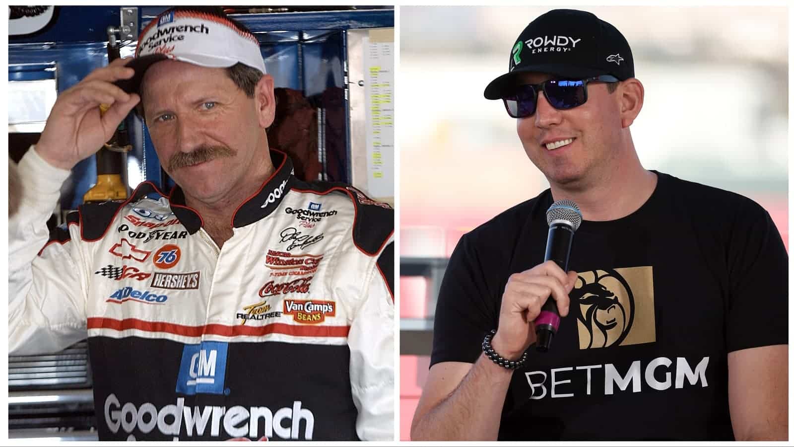 Drivers Dale Earnhardt and Kyle Busch.