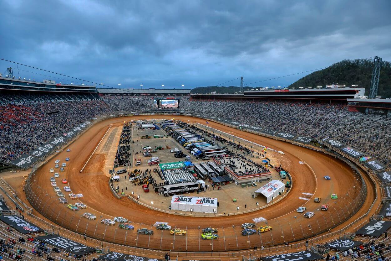A view of the dirt track at Bristol Motor Speedway ahead of the 2022 NASCAR Cup Series race