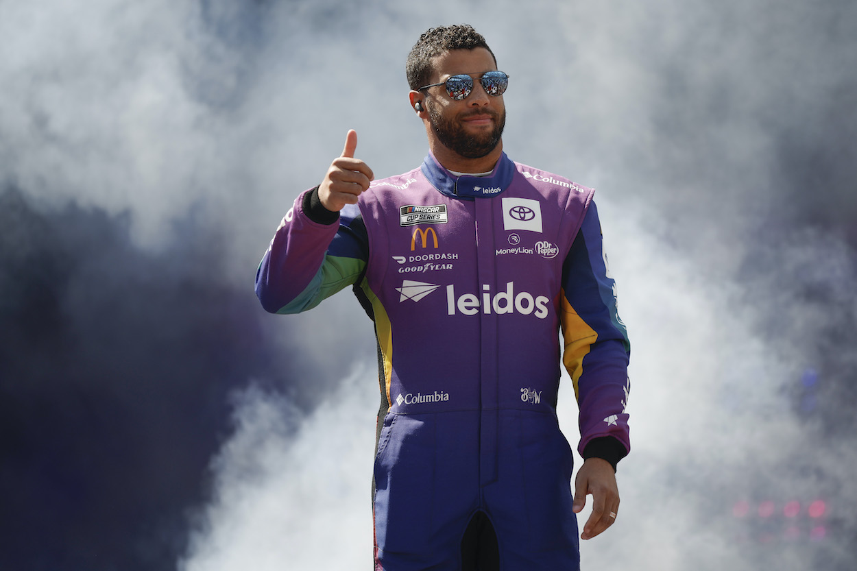 Bubba Wallace during driver intros.