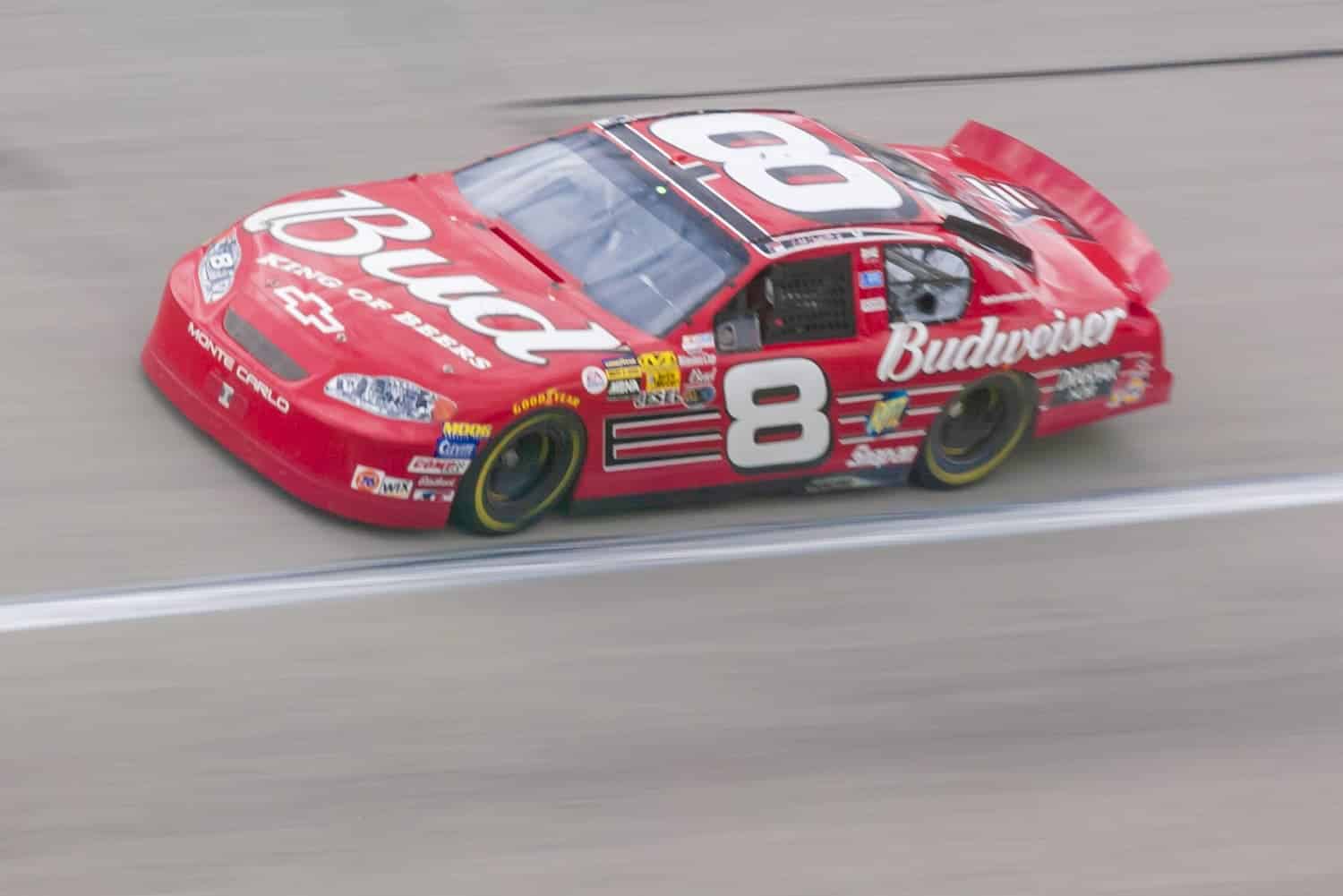 Dale Earnhardt Jr. qualifies in the EA Sports 500 NASCAR event on Sept. 27, 2003, at Talladega Superspeedway. | David Madison/Getty Images