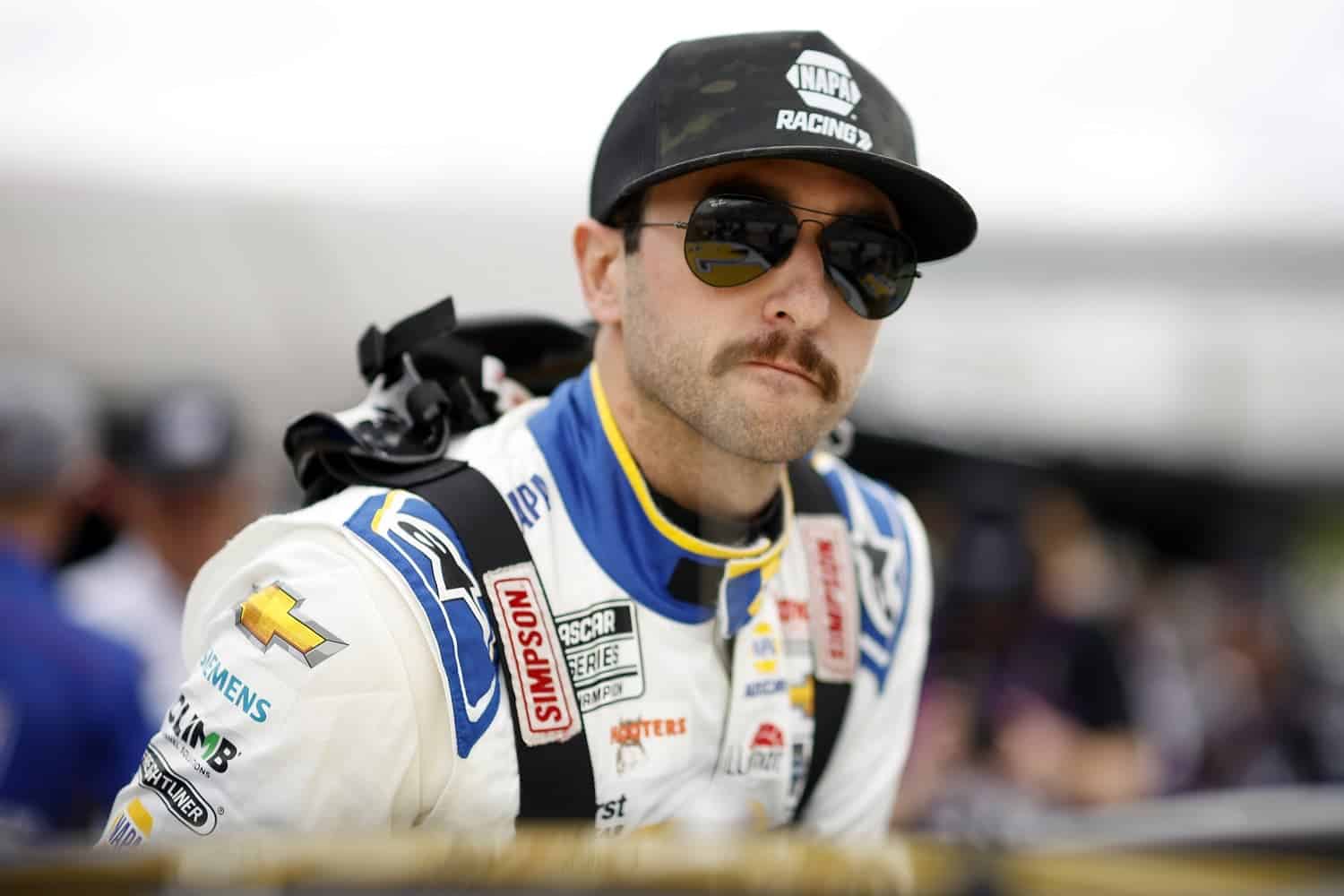 Chase Elliott prepares to practice for the NASCAR Cup Series NOCO 400 at Martinsville Speedway on April 15, 2023.