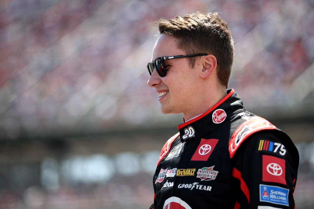 Christopher Bell walks on grid.