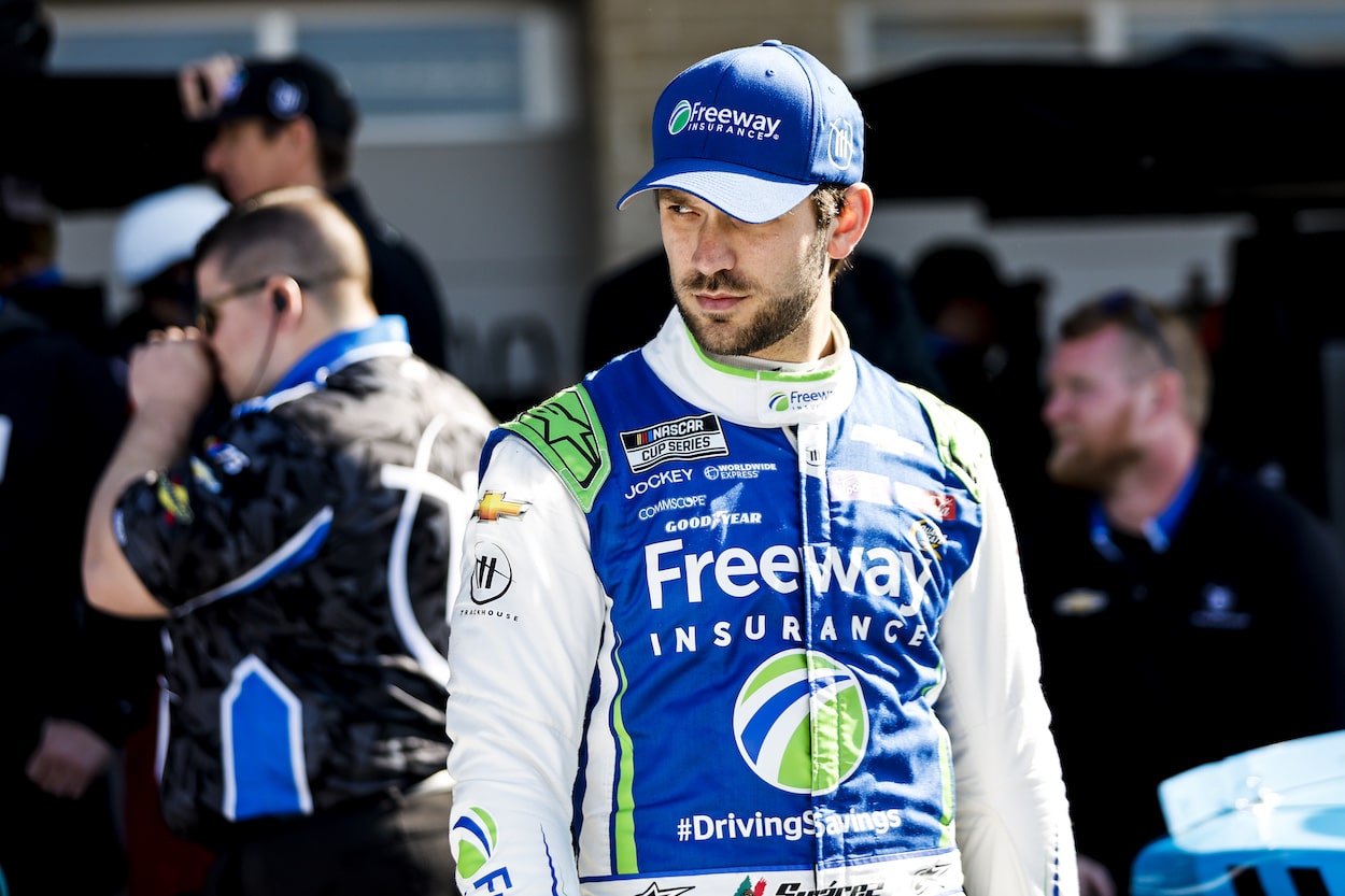 Daniel Suarez on pit road.