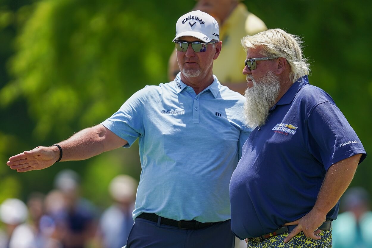 David Duval and John Daly during the first round of the 2023 Zurich Classic of New Orleans