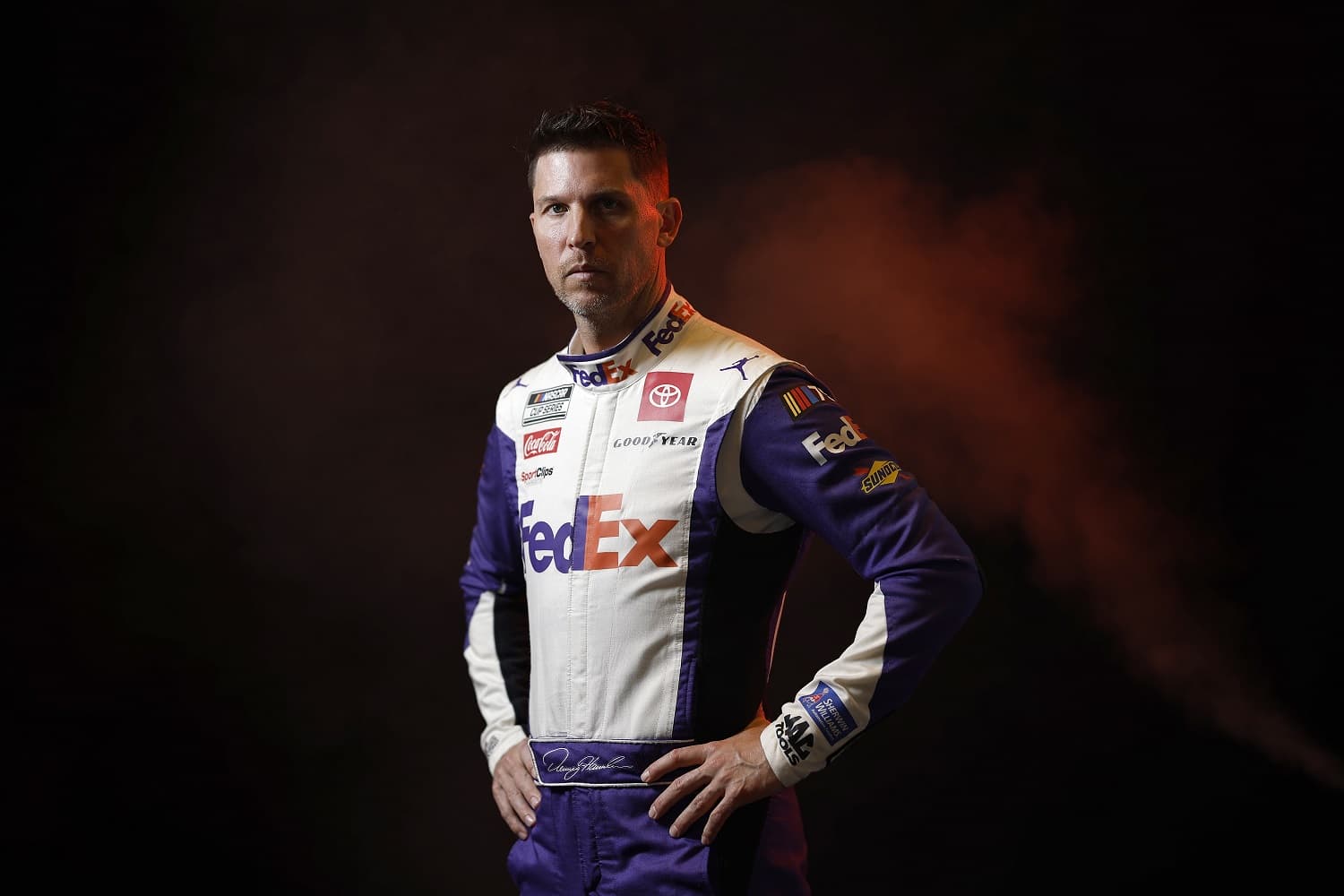 Driver Denny Hamlin during NASCAR Production Days at Charlotte Convention Center on Jan. 18, 2023.