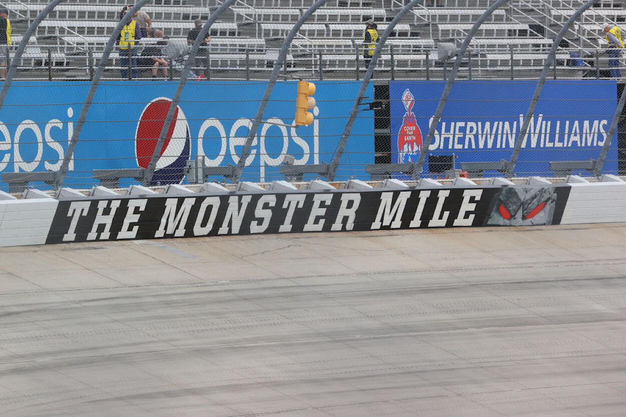 A "Monster Mile" sign at Dover Motor Speedway.