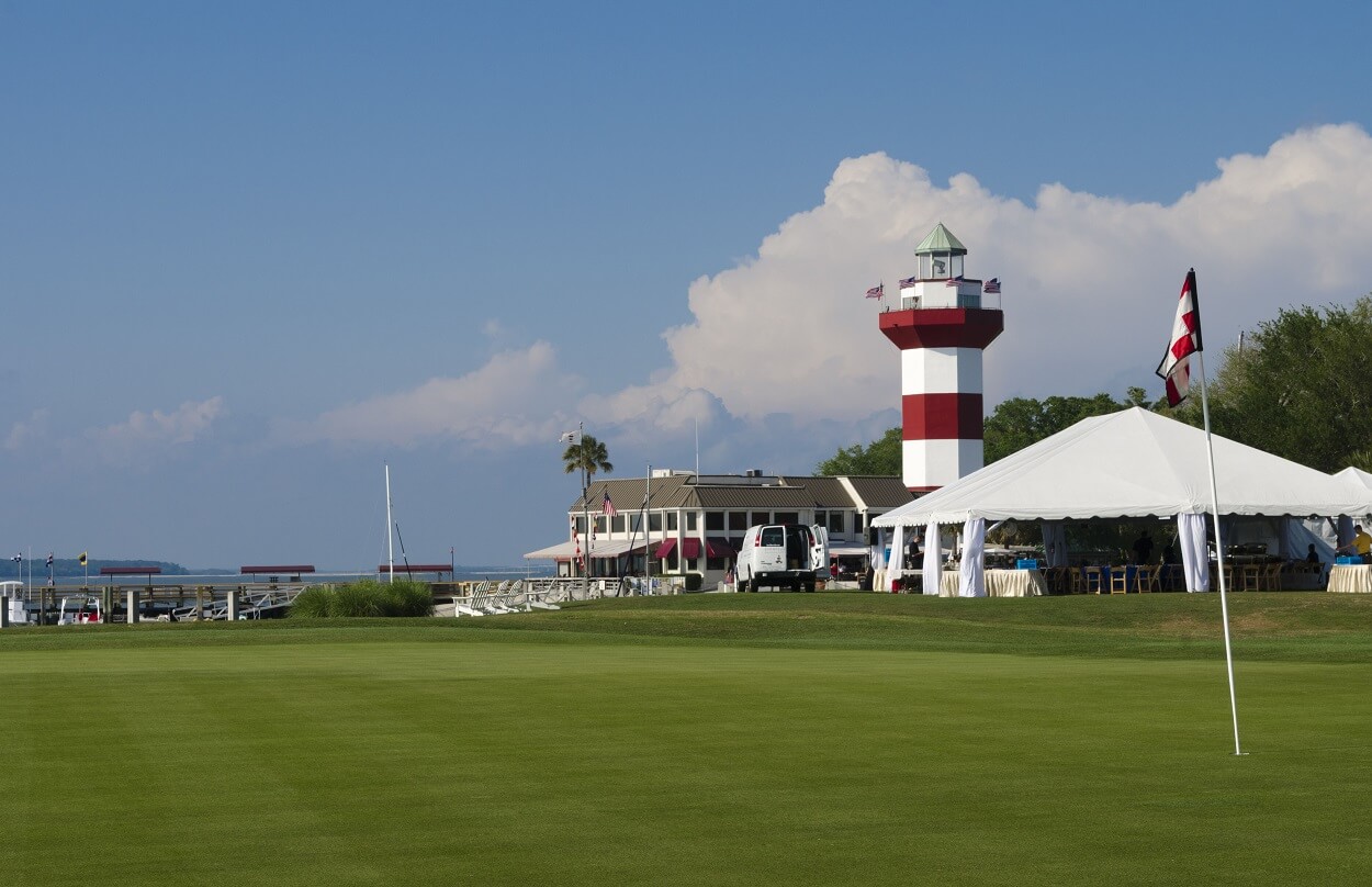 A view of the 18th hole at Harbour Town Golf Links
