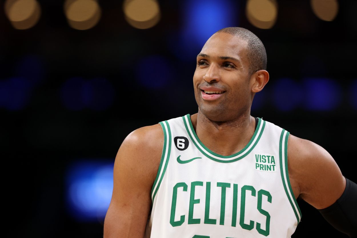 Al Horford of the Boston Celtics looks on during the second quarter of Game 2.