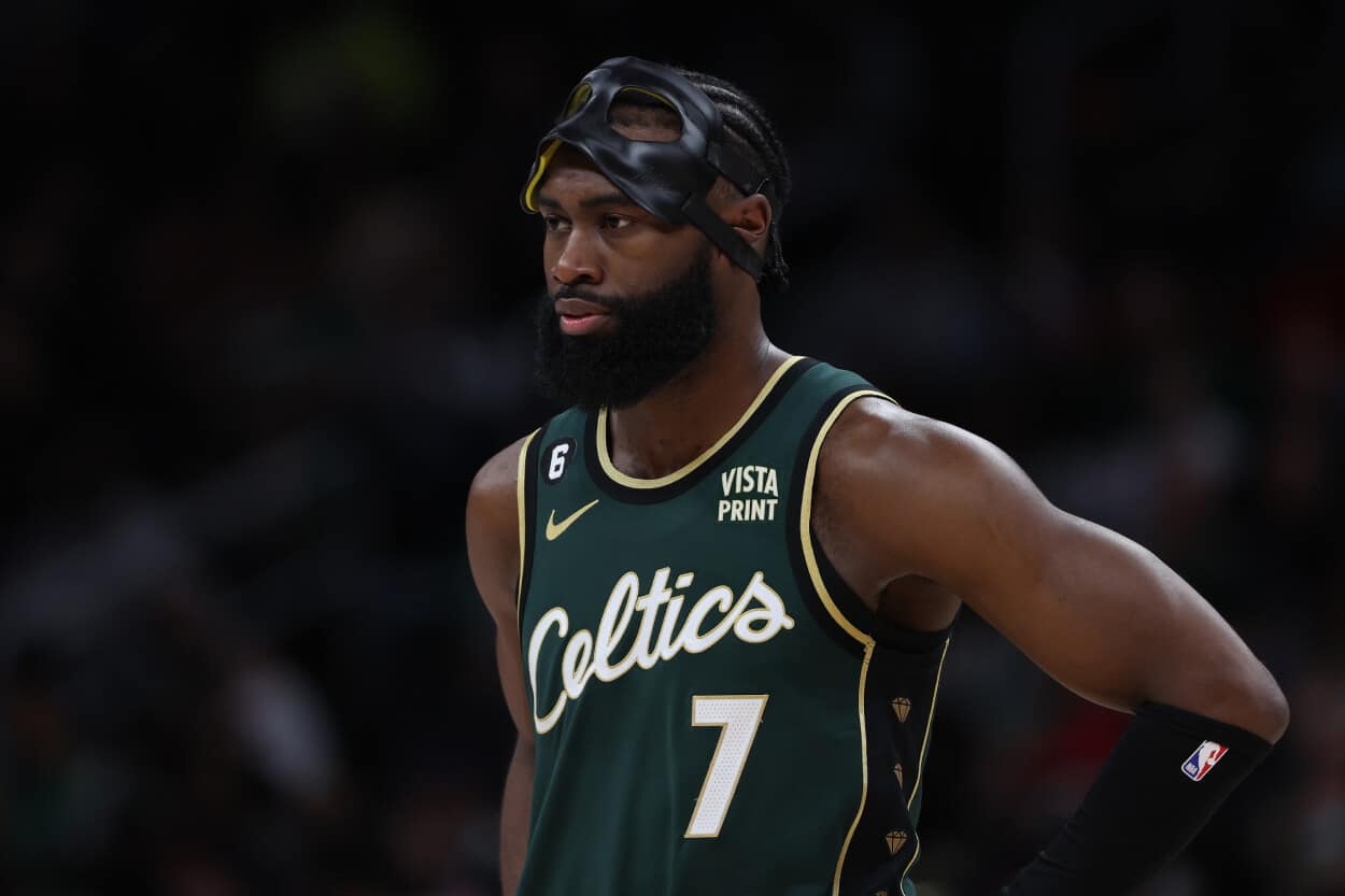 Jaylen Brown of the Boston Celtics in action against the Washington Wizards.