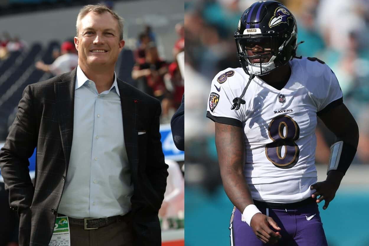 San Francisco 49ers GM John Lynch and Baltimore Ravens QB Lamar Jackson