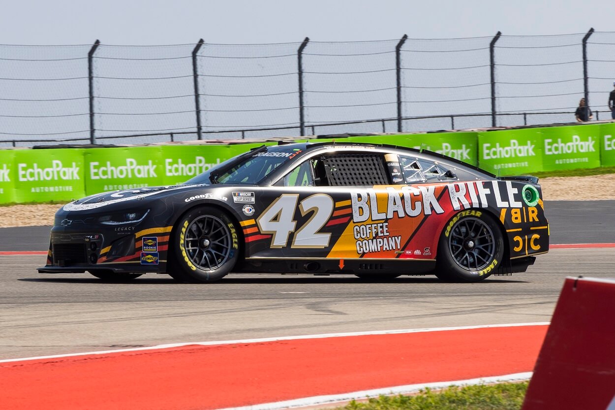 Legacy Motor Club driver Noah Gragson at the 2023 NASCAR Cup Series race at Circuit of the Americas