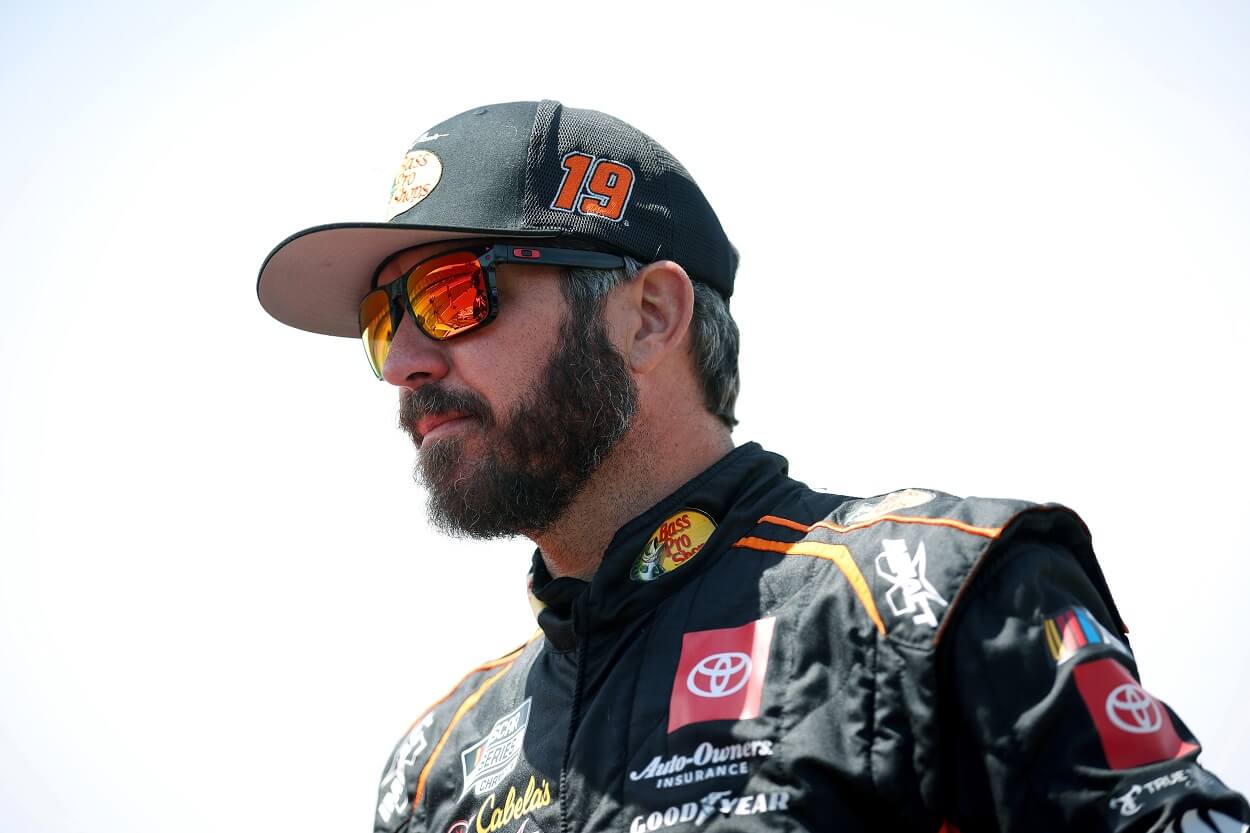 Martin Truex Jr. ahead of the 2023 NASCAR Cup Series GEICO 500 at Talladega Superspeedway