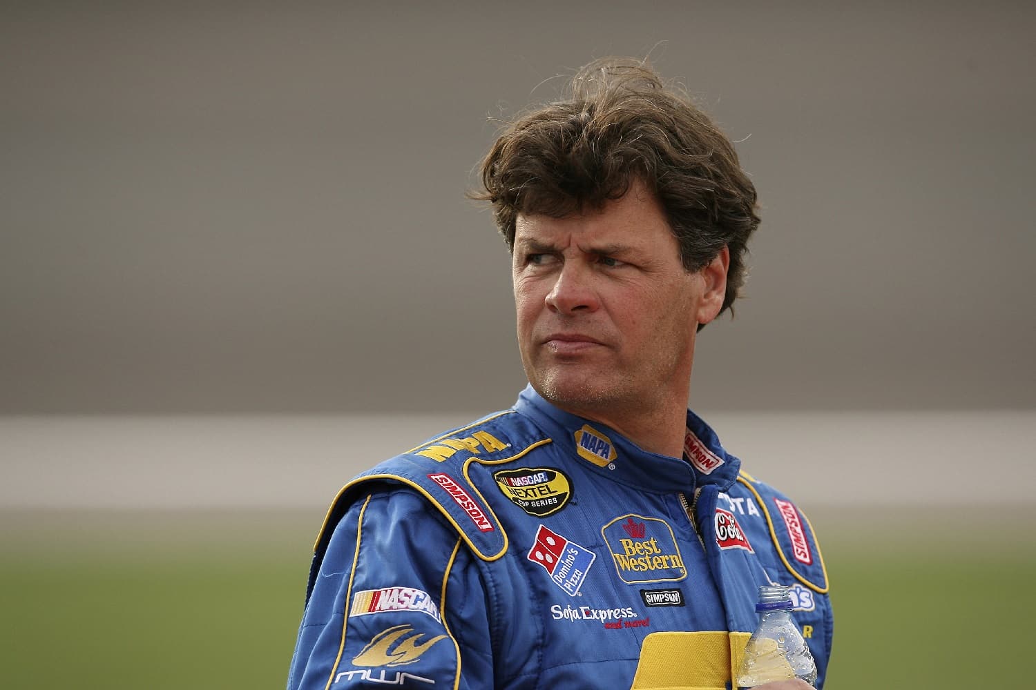 Michael Waltrip on pit lane prior to his qualifications run for the UAW Daimler Chrysler 400 at Las Vegas Motor Speedway on March 9, 2007.