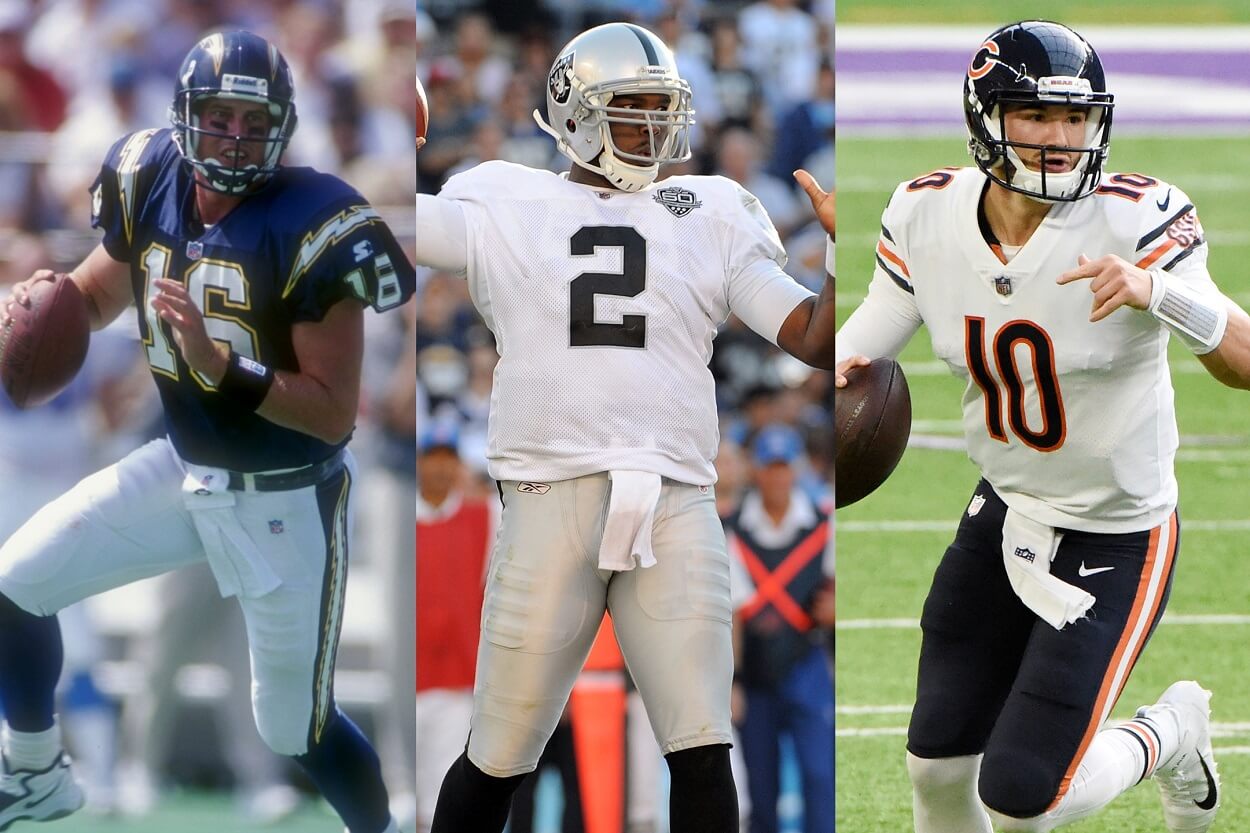 NFL Draft busts Ryan Leaf, JaMarcus Russell, and Mitchell Trubisky