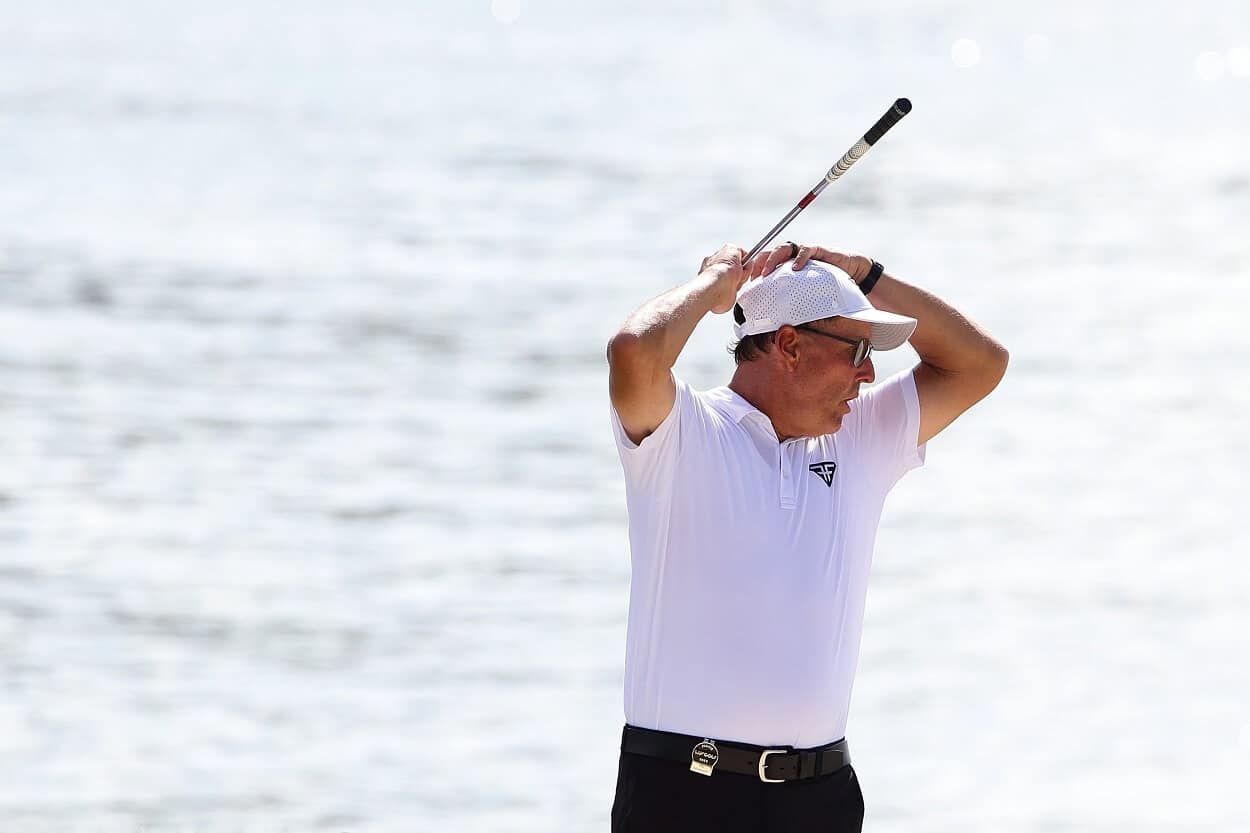 Phil Mickelson during the final round of the LIV Golf event in Singapore