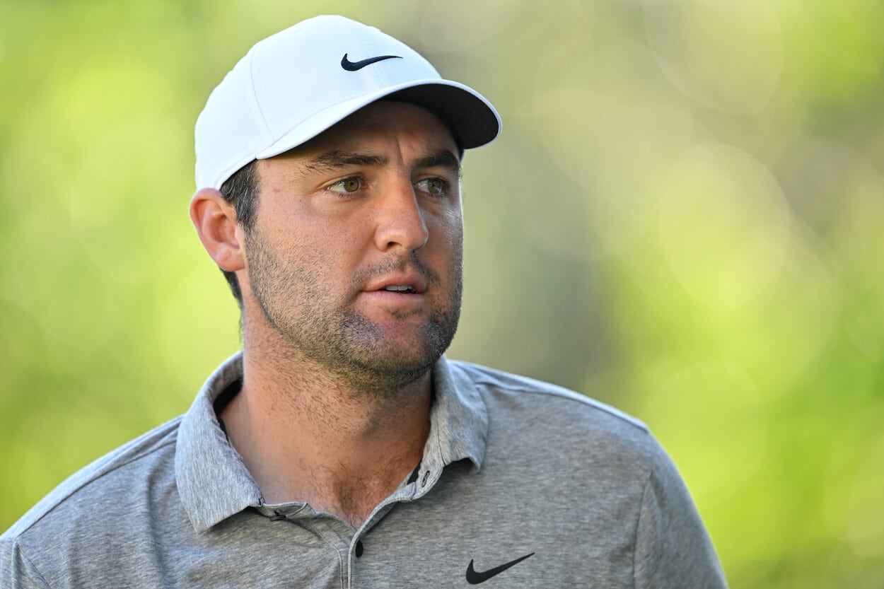 Scottie Scheffler looks on during the RBC Heritage.