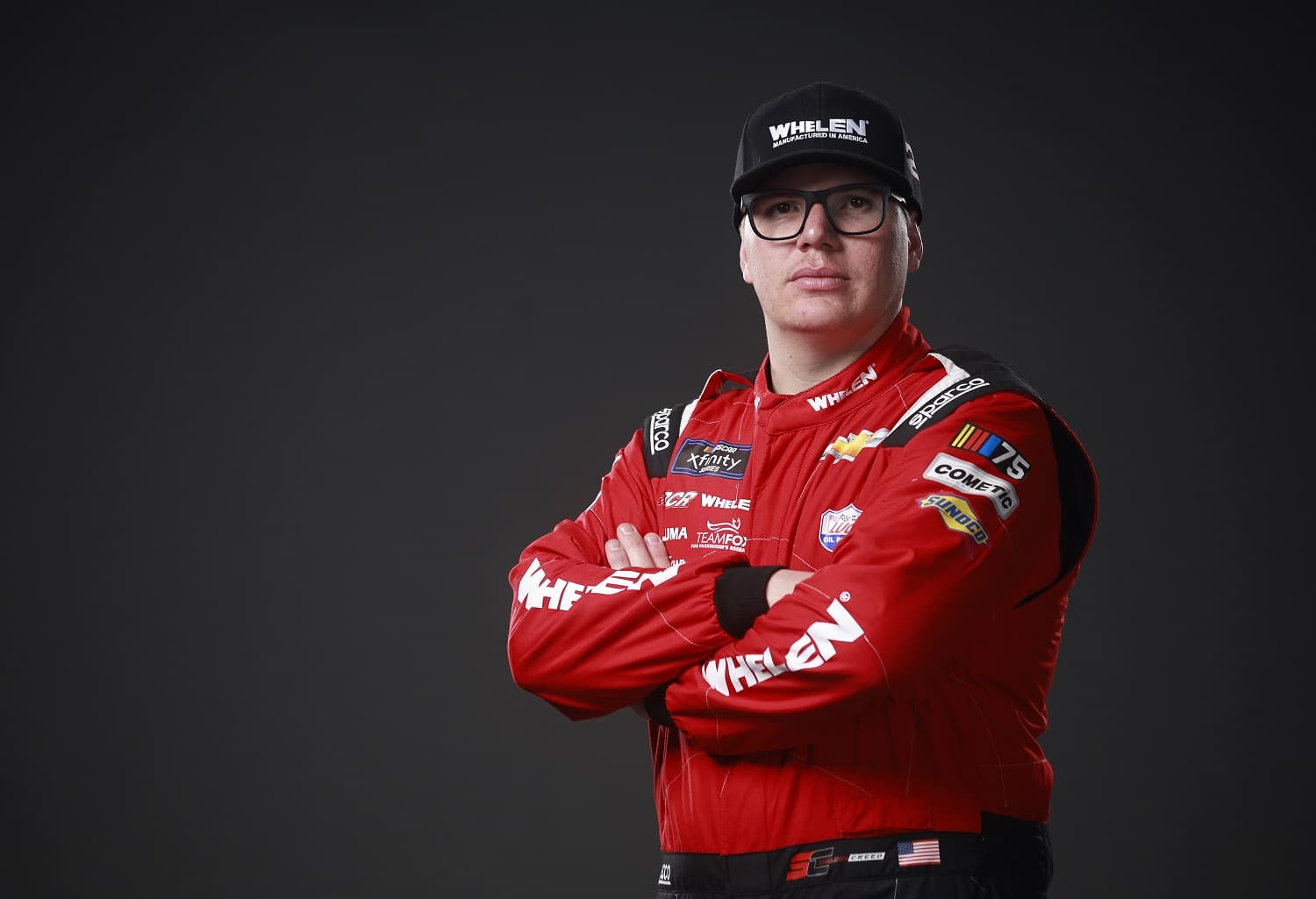 Driver Sheldon Creed poses for a photo during NASCAR Production Days at Daytona International Speedway on Feb. 17, 2023.