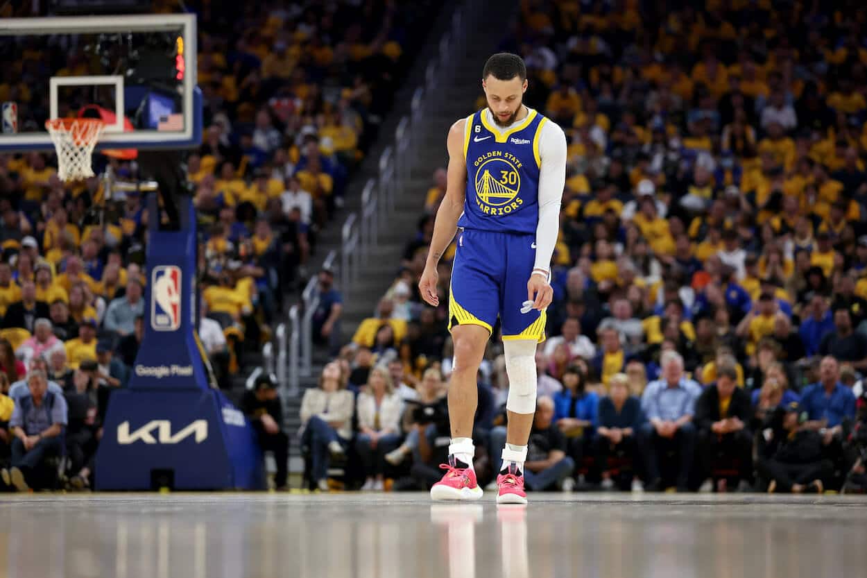Stephen Curry looks on during Game 6 against the Kings.